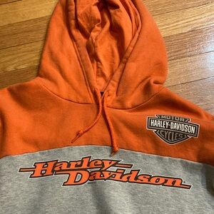 Harley-Davidson Men's Hoodie in Orange and Gray size XL
